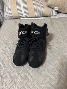 Black Women's Ankle Boots with Lace and Strap